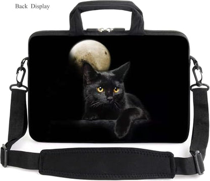 AMARY 17" Laptop Shoulder Bag Carrying Case Adjustable shoulder straps, comfortable handle, front pocket for storing mouse (Cat) - color: Cat