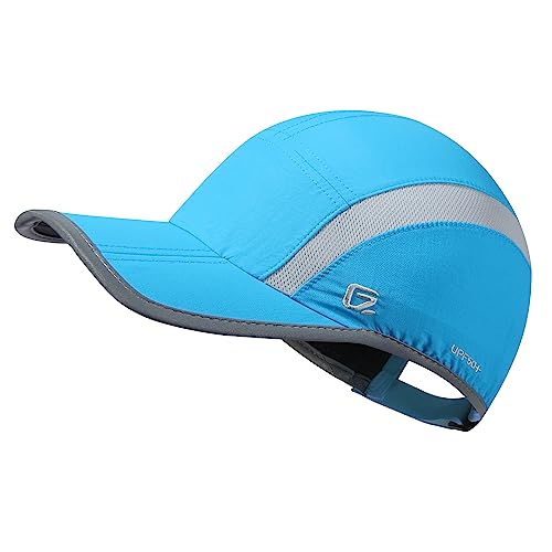 GADIEMKENSD Reflective Folding Outdoor Hat Unstructured Design UPF 50+ Sun Protection Sport Hats for Womens and Mens - color: Sky Blue