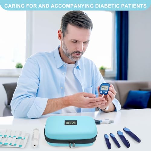 Gosemai TSA Approved Insulin Cooler Travel Case Medication Cooler for Travel with Thermometer Temperature Display Diabetic Medication Organizer Medical Travel Cooler Bag with 2 Ice Pack (Light Blue) - color: Light Blue