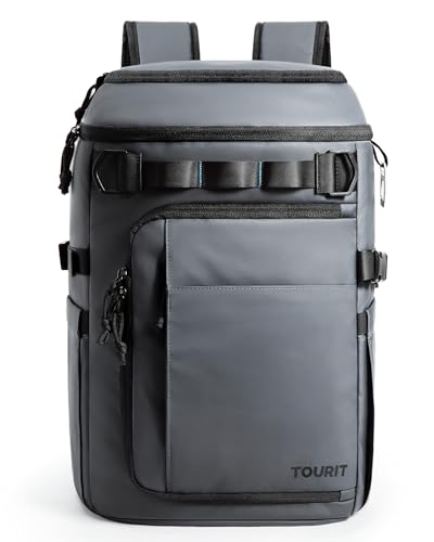 TOURIT Cooler Backpack 32 Cans Large Capacity Insulated Backpack Cooler Bag for Men Women to Picnic, Hiking - color: Grey