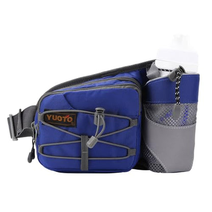 Waist Pack with Water Bottle Holder for Running Walking Hiking Fanny Pack Hydration Belt - color: ‎North Star Blue