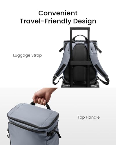 tomtoc 23L-28L Expandable Travel Backpack, Underseat Flight Approved Personal Item for Ryanair Southwest Frontier JetBlue, Lightweight Carry-on Luggage, Water-resistant Business Rucksack Weekender Bag - color: Silver Gray