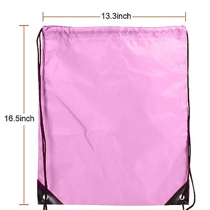 Drawstring Backpack Bulk 24Pcs Draw String Backpack Bags DIY Gym Sports Traveling Yoga Cinch Bag Sackpack Drawstring(pink) - color: Pink