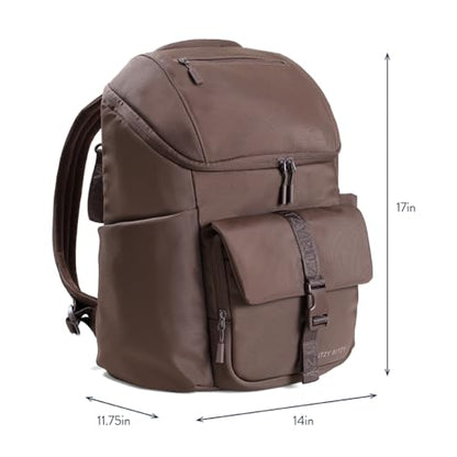 Itzy Ritzy Belong Bucket Backpack – Lightweight Diaper Bag Backpack Featuring 16 Pockets, Bucket Top Opening, Stroller Straps & Changing Pad – Organized and Stylish Everyday Family Backpack (Mocha) - color: Chocolate