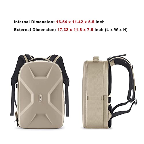 MOSISO Camera Backpack, DSLR/SLR/Mirrorless Photography Camera Bag 15-16 inch Waterproof Hardshell Case with Tripod Holder&Laptop Compartment Compatible with Canon/Nikon/Sony, Camel - color: Camel