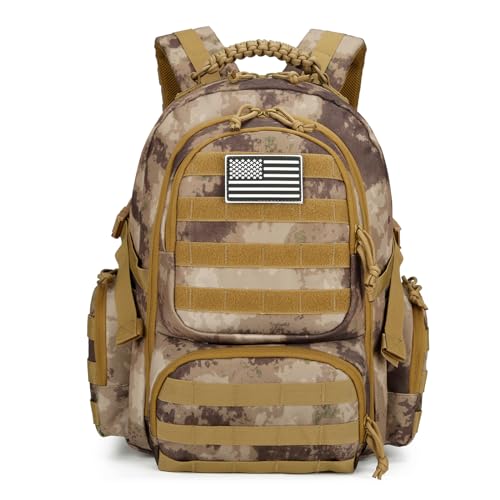 30L Military Tactical Backpack for Men 3 day Assault Pack Molle Backpack Tactical Hiking Rucksack - color: Sand