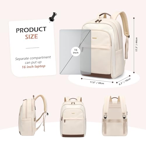 Laptop Backpack for Women Travel Carry On Bag Weekender Business Multilayer Personal Item Backpack,16 Inch,WApricot - color: C-wapricot, size: 16 Inch