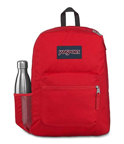 JanSport Cross Town Backpack 17" x 12.5" x 6" - Simple Bag for Everyone with 1 Main Compartment, Front Utility Pocket - Premium Class Accessories - Red Tape - color: Red Tape