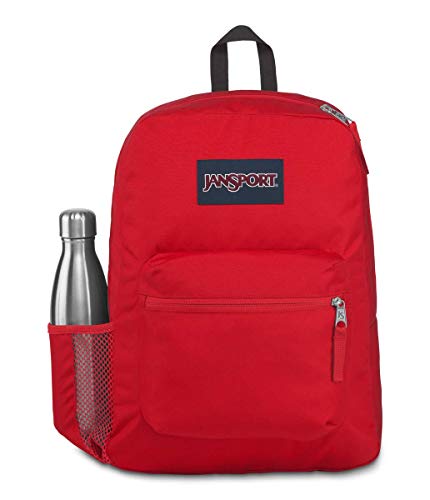 JanSport Cross Town Backpack 17" x 12.5" x 6" - Simple Bag for Everyone with 1 Main Compartment, Front Utility Pocket - Premium Class Accessories - Red Tape - color: Red Tape