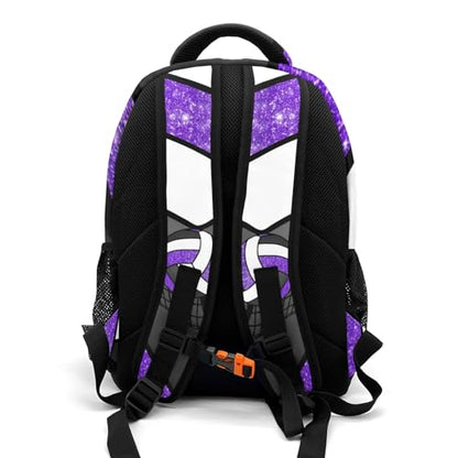 Volleyball Purple Print School Backpack Laptop Bag for Woman Man Gift - color: Muilti 1