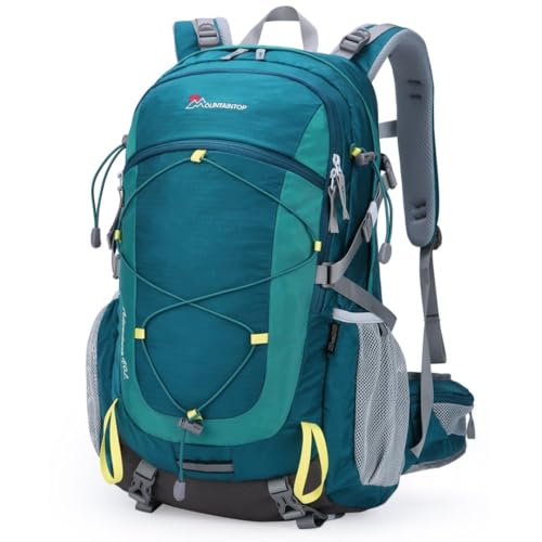 MOUNTAINTOP 40L Hiking Backpack, Lightweight Outdoor Backpacking Pack - color: Medium Teal, size: 40L
