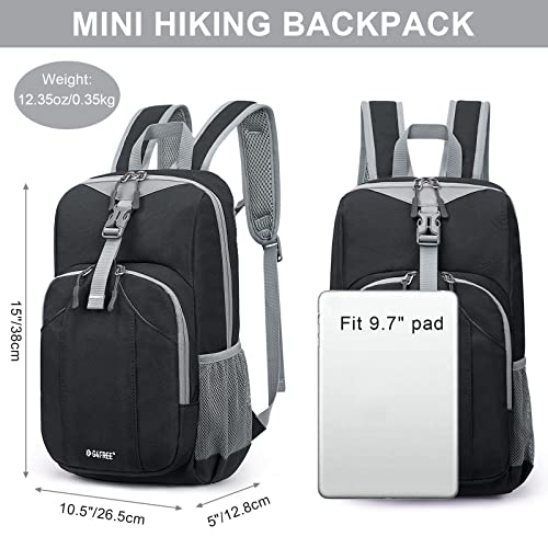 G4Free Mini 10L Hiking Daypack Small Hiking Backpack Cycling Compact Shoulder Backpack Outdoor for Men Women(Black) - color: Black