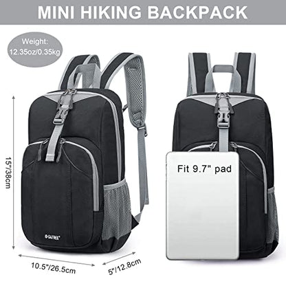 G4Free Mini 10L Hiking Daypack Small Hiking Backpack Cycling Compact Shoulder Backpack Outdoor for Men Women(Black) - color: Black