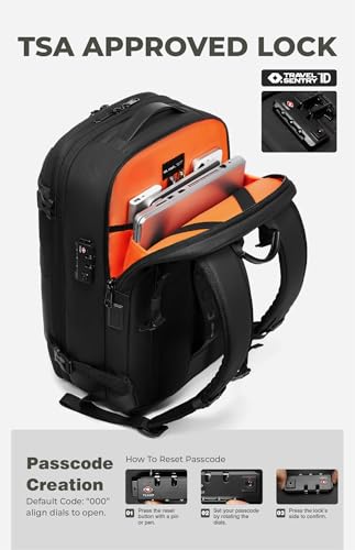 AirVault Vacuum Seal Travel Backpack 60L with Expandable HyperSeal Air Compression Vacuum System Water Resistant TSA Lock (Vacuum Pump Included, Pink, 60L) - color: Pink