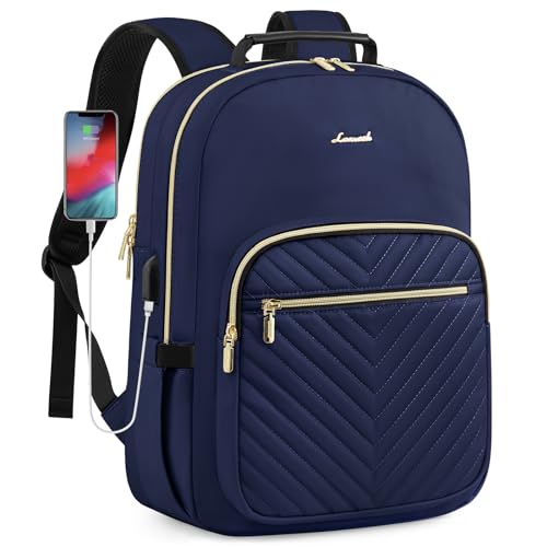 LOVEVOOK Laptop Backpack for Women, 17 Inch Large Capacity Travel Computer Work Bags, Business Nurse Backpack Purse for Womens, Backpacks, Navy - color: Navy, size: 17-Inch