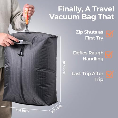 Relime Classic Series Vacuum Bags for Travel Luggage with Wireless Pump, Compression Bags for Carry On Suitcases and Backpack, Vacuum Seal Packing cube for Cloth Packing ((2PC + PUMP Gray & Green) - color: 2PC Gray & Green