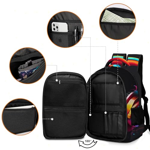 Boys Backpack with Lunch Box and Pencil Case, 3Pcs Gamer Backpack for Boys Teens, 17 Inch Large Capacity - color: GAME-YLWJ-7