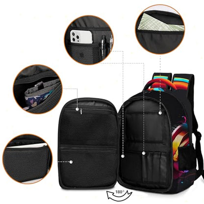 Boys Backpack with Lunch Box and Pencil Case, 3Pcs Gamer Backpack for Boys Teens, 17 Inch Large Capacity - color: GAME-YLWJ-7