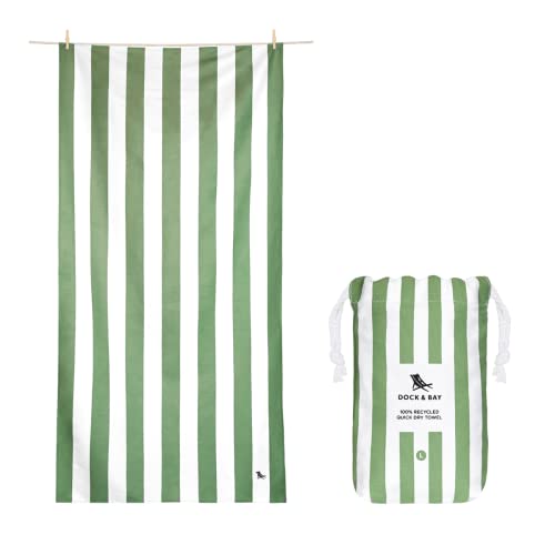 Dock & Bay Customized Beach Towel - Quick Dry, Sand Free - Compact, Lightweight - 100% Recycled - Includes Bag - Cabana - Cayman Khaki - Large - color: Cabana - Cayman Khaki, size: Large - Customize (160x90cm, 63x35")