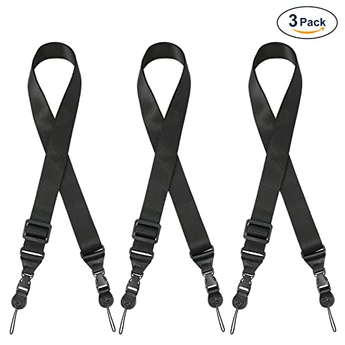 [3 Pack] Replacement Shoulder Strap Adjustable Shoulder Strap for Binocular Camera iPad Tablet Phone Case Laptop Messenger Luggage Duffel Bag, Nylon Neck Strap 32"-61" - color: Black-3 Pack