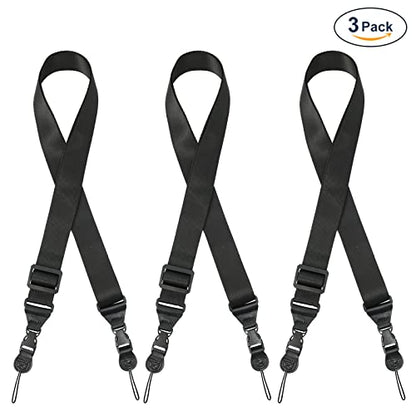 [3 Pack] Replacement Shoulder Strap Adjustable Shoulder Strap for Binocular Camera iPad Tablet Phone Case Laptop Messenger Luggage Duffel Bag, Nylon Neck Strap 32"-61" - color: Black-3 Pack
