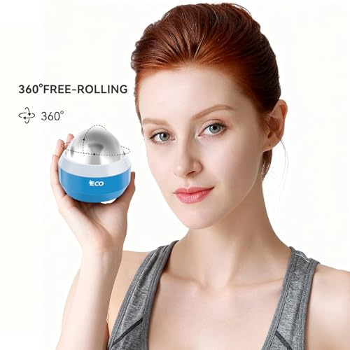 iECO Cold Massage Roller Ball - Ice Roller Ball for Muscles Deep Tissue, Cold & Heat Therapy, Plantar Fasciitis Roller - color: Blue+white, size: 1 Count (Pack of 1)