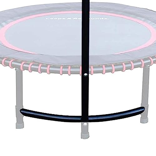 LEAPS & REBOUNDS 48" Adjustable Stability Bar Attachment with 48" Mini Fitness Trampoline and Home Gym Rebounder for Cardio Exercises, Blue