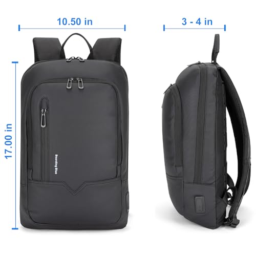 Boardingblue Business Smart Backpack Waterproof fit 15.6 Inch Laptop Backpack with USB Charging Port,Travel Durable Backpack (Black) - color: Black