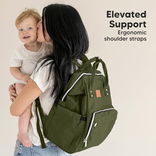 KeaBabies Baby Diaper Bag Backpack - Large Baby Bag for Boys, Girls, Waterproof Multi Function Travel Diaper Backpack with Changing Pad, Durable Travel Essentials for Moms and Dads (Coffee Brown) - color: Coffee Brown