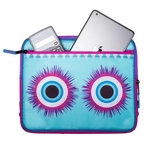 Case it 6 Pack Universal Monster Eye Zipper Binder with Removable Laptop Sleeve, 2-Inch O Rings, Shoulder Strap, LT-307-ME-C-MAG, Magenta - color: Magenta, size: 6 Pack