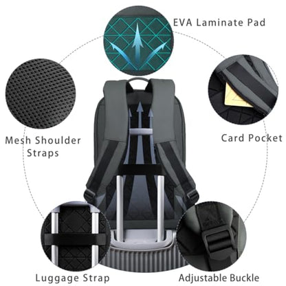 hk Backpack for Men Business Slim Backpack with USB Charger Computer Lightweight Anti-theft Travel (Dark Grey, 15.6 Inch) - color: Dark Grey, size: 15.6 Inch