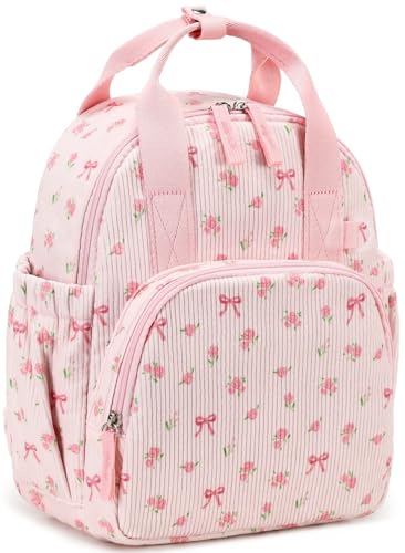 Bluboon Toddler Backpack for Girls Boys 2-4 Cute 12" Preschool Kindergarten Backpacks Kids Daycare Bags School Travel (Pink bow flower 212-Pink, Age 2-4 (12" H not Fit A4 Folder)) - color: Pink Bow Flower 212-pink, size: Age 2-4 (12" H not Fit A4 Folder)