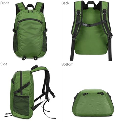 Small Hiking Backpack Travel Lightweight Hiking Packable Daypack Water-Resistant Foldable Backpacks 15L for Travel Women Men Camping (Deep Green) - color: Deep Green, size: 15L