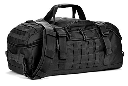 Miramrax Travel Duffle Bag Backpack for Men - Large Tactical Bags Weekender Gym Bag for Overnight Traveling Military Workout Deployment Sports (Black, 45L) - color: Black, size: 45L