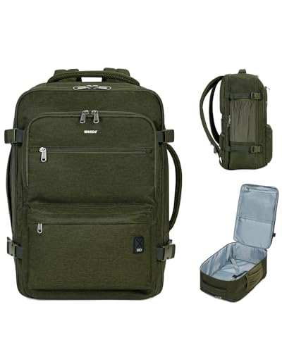 WANDF Travel Backpack For Spirit Airlines Personal Item Bag 18x14x8 with Wet Pocket, 17 Inch Laptop Backpack for Men Women（Dark Green） - color: Classic Backpack - Dark Green, size: 18 inch plus