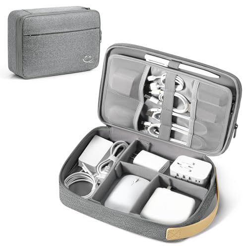 Travelkin Large Cord Organizer Travel, Electronic Organizer Travel Case, Expandable Cable Organizer Bag For Cords, Chargers Phone, Usbs, Tablet (Up to 10"), SD Card (Grey) - color: Grey, size: Large