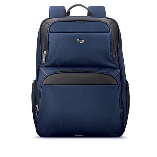 Solo New York Ambition Backpack – Stylish 17.3" Laptop Backpack with Tablet Pocket, Organizer Section, Padded Back & Straps – Perfect for Professionals & Travel (Navy)