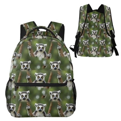 Lightweight Laptop Backpack Lemur, Water Resistant Work Daypack with Inner Pocket for Office Commute and Travel - color: Pattern (236)