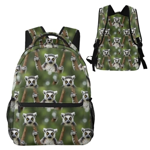 Lightweight Laptop Backpack Lemur, Water Resistant Work Daypack with Inner Pocket for Office Commute and Travel - color: Pattern (236)