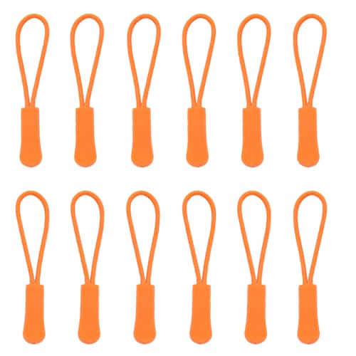 Yosawa 50 Pieces Zipper Pull Replacement，Nylon Zipper Tags Cord，Zipper Pull Puller for Jackets，Backpacks, Luggage, Purses, Handbags(Orange) - style: Style-Orange