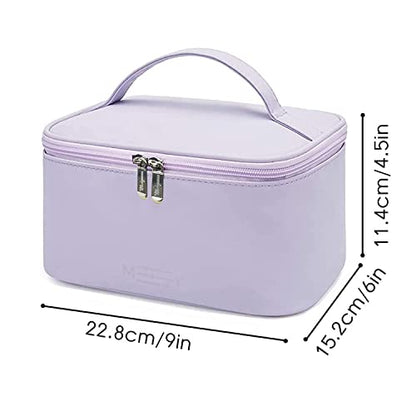 Meiyuuo Makeup Bag Large Cosmetic Bags for Women Girls Cute Travel Zipper Pouch Toiletry Organizer for Beauty Essentials Waterproof (Lavender Purple) - color: LIGHT PURPLE