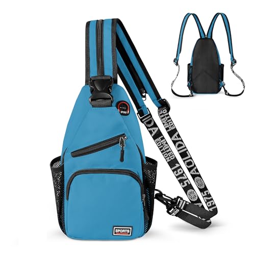 Geestock Convertible Sling Bag for Women Men, Lightweight Crossbody Backpack Daypack Chest Bag Fit 7.9" Tablet for Travel, Sport, Hiking & Commute, Blue, 7.09in×3.15in×12.60in - color: Blue, size: Small