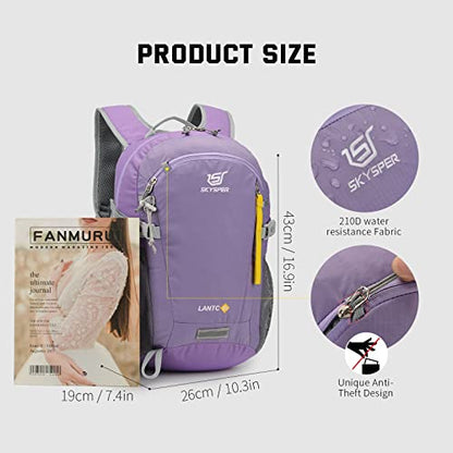 SKYSPER Small Hiking Backpack, 20L Lightweight Travel Backpacks Hiking Daypack for Women Men - color: Lantc20-purple, size: 20l
