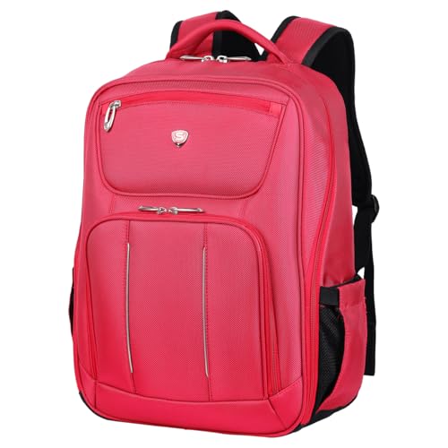 SAKOS Turbo 15.6 inch Laptop Backpack, Professional Travel Backpack Carry on Flight - TSA Approved, Water Repellent Luggage Backpack for Men & Women, College Backpack with Laptop Compartment - Red - color: 4. Turbo - Red