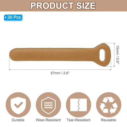 PATIKIL 30Pcs Leather Zipper Pull, 2.6" Replacement Zipper Puller Extender Backpack Luggage Sliders for Handbags Suitcases Bags Wallets Jackets Coats Pull Tabs, Light Khaki - color: Light Khaki