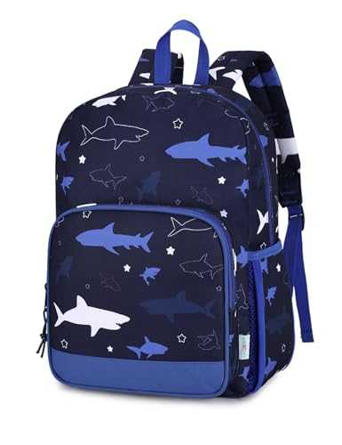 VASCHY Kids Backpacks, 12L Toddler & 17.5L School Backpacks, Lightweight Water-Resistant for Boys and Girls Ages 3-12 - color: Blue Sharks-s, size: Small