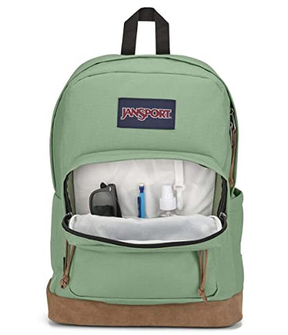 JanSport Right Pack Backpack - Durable Daypack with Padded 15" Laptop Sleeve, Spacious Main Compartment & Integrated Water Bottle Pocket - Loden Frost - color: Loden Frost