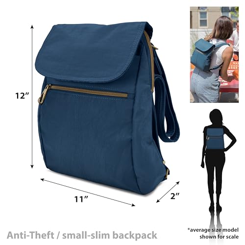 Travelon Anti-Theft Signature Slim Backpack - color: Ocean