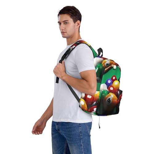 Billiards Travel Backpack for Men Women 15.6 inch Laptop Backpack Casual Daypack for Weekender - color: Billiards