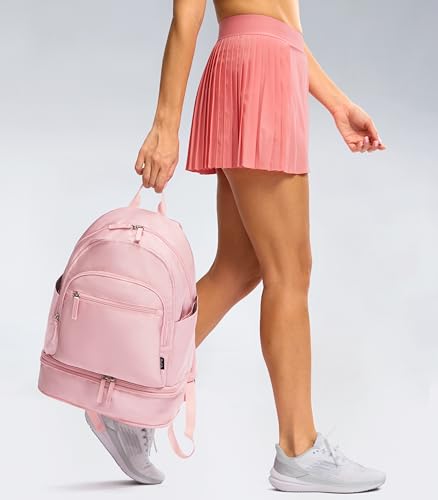 Uselike Gym Backpack for Women Men, Lightweight Gym Bag with Shoe Compartment, Waterproof Workout Backpack with Wet Pocket - color: Pink
